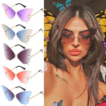 Moda ochelari de Soare Femei Retro fără ramă în Formă de Diamant Adevărat Film de Ochelari de Soare Femei UV400 Trend Înguste Ochelari de Streetwear
