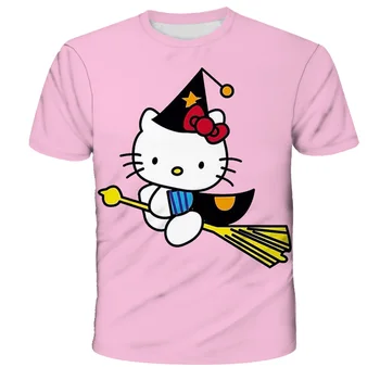 2021 Animale Amuzant Mici Fata Kawaii Haine de Vară Pisica Kitty pentru Copii T-shirt Băiat Topuri de Desene animate pentru Copii Mâneci Scurte Copil iubește