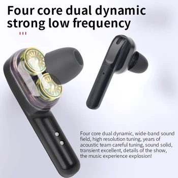 4 coarne Negre Adevărat Stereo În ureche Căști auriculares Fone Bluetooth audifonos inalambicos Căști Căști Auriculare Wireless
