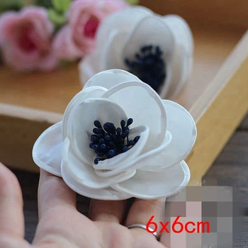 4buc Alb de Flori lucrate Manual Decal Cu Pin DIY Accesorii de Îmbrăcăminte Pulover Decor 3D Flower Patch
