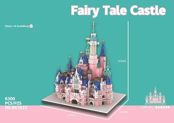 Disney world park micro diamant bloc 6300pcs roz basm Disneyland castelul model brick toy nanobrick de colectare pentru cadou