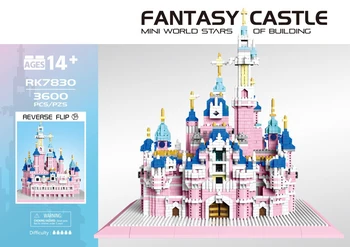 Disney world park micro diamant bloc 6300pcs roz basm Disneyland castelul model brick toy nanobrick de colectare pentru cadou