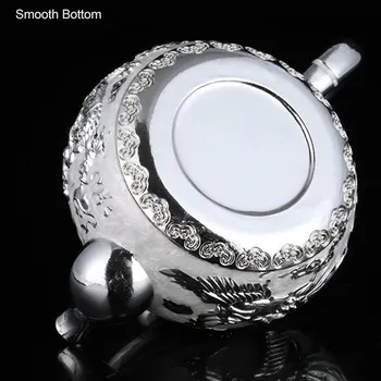 BORREY Chineză Argint Ceainic Ceasca Cu Tava de Ceai Placa de Aur Tradiționale Ceainic Puer Fierbător Nunta Deschidere Cadou Home Decor