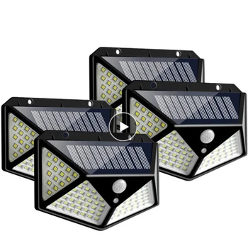 114 LED-uri Solare cu Putere de Perete de Lumină în aer liber Solare Lampă Alimentat de lumina Soarelui rezistent la apa Senzor de Mișcare Lumina Gradina Decor Acasă Iluminare