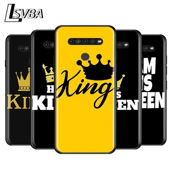 Regele Regina Coroana pentru LG G8 G8S G8X V30 V35 V40 V50 V60 ThinQ Q60 K40 K50 K30 K41 K51 K61 K71 K22 Negru Caz de Telefon