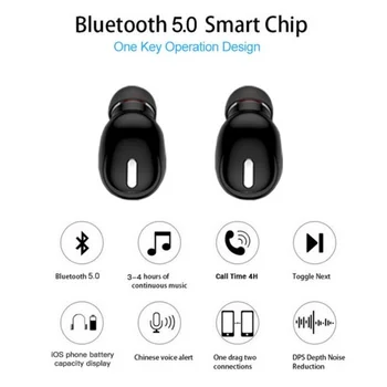 Mini X9 Wireless Bluetooth 5.0 Căști Sport Joc Cu Cască Cu Microfon Căști Căști Stereo Pentru Samsung, Xiaomi, Huawei Căști