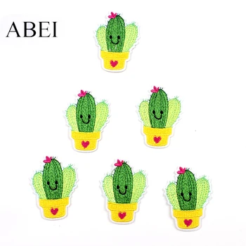 10buc/lot Zâmbet Drăguț Cactus Autocolante de Desene animate de Calitate Patch-uri Pentru Blugi Haine Incaltaminte Genti Decos DIY Cusut de Îmbrăcăminte Insigna Aplicatii