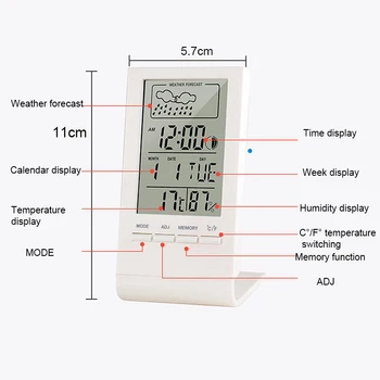 Mini Termometru Higrometru Indicatoare Electronice Automate A Temperaturii Umiditate Monitor Statie Meteo Ceas Deșteptător Interior
