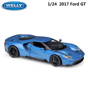 WELLY Macheta Masina Scara 1:24 2017 Ford GT Simulator de turnat sub presiune Masina de Curse Masina Sport din Aliaj de Metal Mașină de Jucărie Pentru Copii Cadou de Colectie
