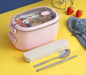 Multi Strat Caseta de Prânz, Japoneză Portabil 304 din Oțel Inoxidabil pentru Copii Fierbinte Caseta de Prânz, Cu Partition Alimente Cutie