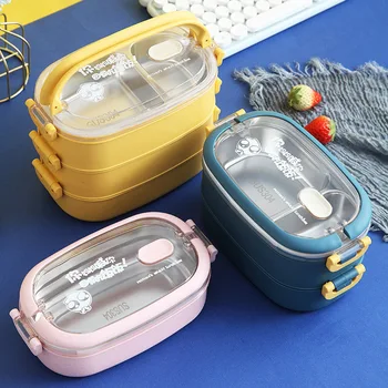 Multi Strat Caseta de Prânz, Japoneză Portabil 304 din Oțel Inoxidabil pentru Copii Fierbinte Caseta de Prânz, Cu Partition Alimente Cutie