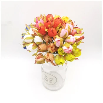 6pcs/multi-color mini artificiale buchet de flori de gradina familiei masina nunta buchetul de decorare caseta de artizanat consumabile