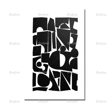Mijlocul Secolului Blocuri De Negru Și Alb Abstracte Moderne De Imprimare Ar Arhitectural Minimalistposter Design Grafic De Perete Decor Acasă Panza