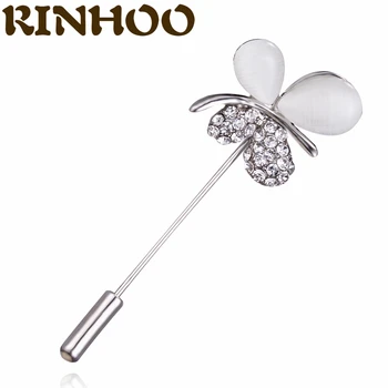 Rinhoo Argint Culoare Cristal Fluture Guler Broșe Pentru Femei Ac Lung Perla Brosa Ac De Insecte Bijuterii Accesorii De Îmbrăcăminte