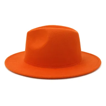 Clasic Britanic Fedora Pălărie Bărbați Produsului Portocaliu de Lână de Iarnă Pălării de Fetru de Moda Jazz Pălărie cu Ridicata NOU 2020