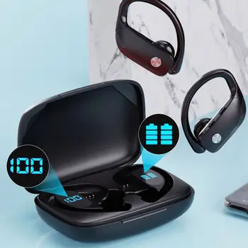 Bluetooth 5.1 Pavilioane Bas Adevărat Wireless Stereo Sport Display LED Cârlig Ureche Handsfree Casti Cu Microfon Și de Încărcare Cutie