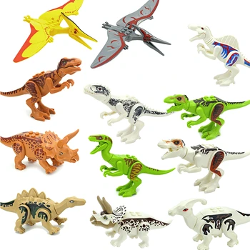 1buc Blocare Blocuri de Dinozauri Jurasice Cifre Tyrannosaurus Rex Wyvern Velociraptor, Stegosaurus Bloc de Jucărie Pentru Copii