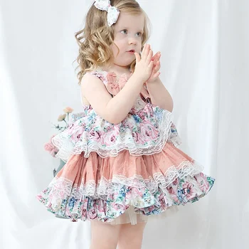 Vara Nou-veniți Suspensor Florale Bloomer Set de Copii de Lux Rochie Baby Girl Dress Rochie de Printesa pentru Fete Rochie de Ziua de naștere