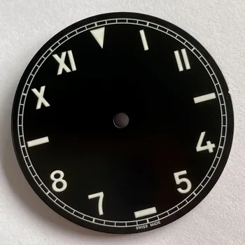 35.6 mm/37 mm Black Dial Watch Piese de Schimb se Potrivesc Pentru ETA 6497 ST 3600 Parte Winding Sandwich Cadran Pentru Ceas Manual