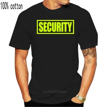 Securitate Tricou Tricou Negru Galben Neon Text Uniformă Tricouri