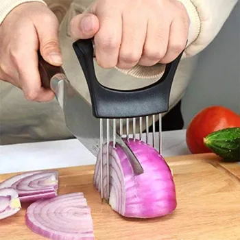 Slicer Feliator Alimente Felie Asistent Ceapa Titularul Slicer Gadget-Uri De Bucătărie Ustensilă De Bucătărie Suport Din Oțel Inoxidabil De Legume