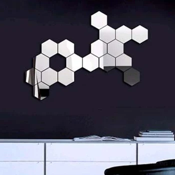 12/24/36buc 80x70x40mm Mini Hexagon Oglindă de Perete Autocolante DIY Oglindă 3D Autocolant de Perete Camera de zi Acasă Decoratiuni Interioare