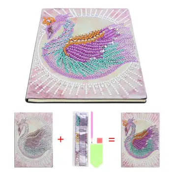 5D DIY Speciale în Formă de Diamant Pictura Notebook DIY Swan Jurnal de Carte de 50 de Pagini Broderie Diamant cruciulițe Notebook Cadouri