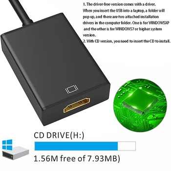 HD 1080P USB 3.0 la HDMI Convertor Cablu Adaptor USB la HDMI placa Video Externa Multi Monitor Adaptor