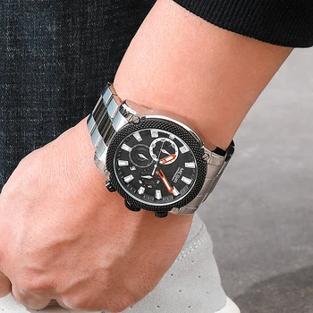 MEGIR 2021 Noul Negru Mens Ceasuri de Top de Brand de Lux, rezistent la apă, Cronograf Afaceri Militare Ceas de mână de Om Ceas Reloj Hombre