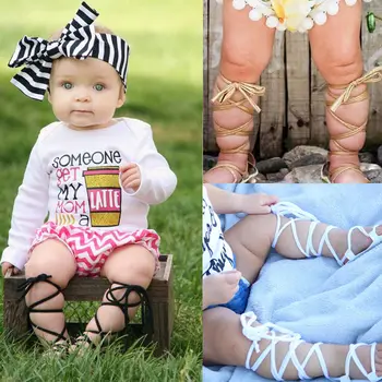 2019 Nou Brand de Moda Copii mici Nou-născut Fetița Vara Bandaj Carucior Pantofi Fata Bandaj Pantofi de vara