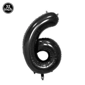 Negru Număr Mare Balon de 32 Inch 1 2 3 4 5 6 7 8 9 Fata singura de Ziua Minge Cifre burlacelor baloane Figura Golob Ballon