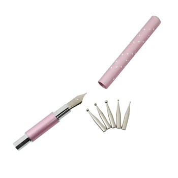1Set 5Heads din Oțel Inoxidabil DIY Nail Art Pen Desen Dotting Decor Seturi Pentru Manichiura Salon Ridica Pietre Instrumente