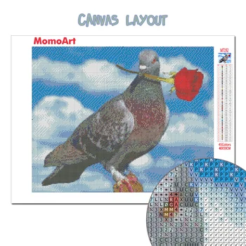 MomoArt Diamant Broderie Scrisoare porumbel Diamant tabloul Complet Pătrat Stras Diamant Mozaic Animal Home Decor