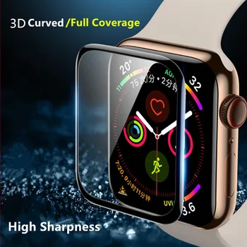 Ecran protector de sticlă Pentru Apple watch 5 44mm 40mm iWatch seria 4 3 2 1 42mm 38mm 3D full marginea Filmului apple watch Accesorii 44