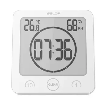 Ecran LCD Digital Ceas de Perete Baie de Temperatură și Umiditate Cronometru Ceasuri Spala Perdeaua de Duș, Ceasuri de Alarmă, rezistent la apă