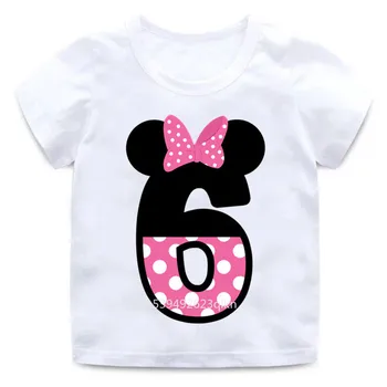 T-shirt Băiat și Fată Fericit Ziua de naștere Numerele 1-9 Scrisori de Imprimare Tricouri de Vara pentru Copii Nou Alb Tricou Copii Ziua de nastere Haioase Cadouri