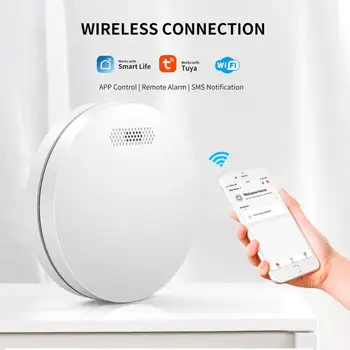 Tuya WiFi Inteligent de Incendiu Alarma de Fum de uz Casnic de Fum Wireless Sunet Și Lumină Senzor de Alarmă Funcționează Cu Viață Inteligentă APP