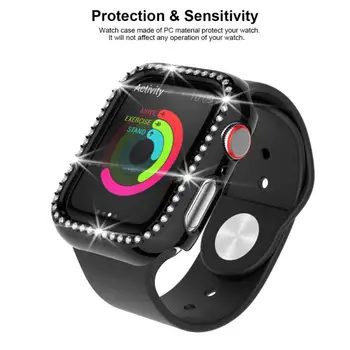 Potrivit Pentru Iwatch Seria PC Diamant Caz de Protecție, Potrivit Pentru Apple Watch Galvanizare Caz Picătură Accesorii de Protecție