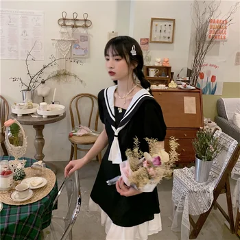 Stil Japonez Kawali Femei Rochie Lolita Gotic Dulce Moale Epocă Unduiri Rochie De Sex Feminin Hepburn Partid Rochie Casual De Vara 2021