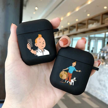 Aventurile lui Tintin Animație de Desene animate Moda silicon Moale TPU Caz Pentru AirPods Pro 1 2 3 fără Fir Bluetooth Casti Cutie