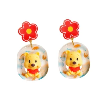 Winnie The Pooh Red Mai Lent Femei De Moda Cercei Rășină Anime Accesorii Cosplay Decor Ureche Pandantive Argint 925 Ac