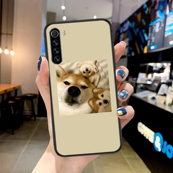 Shiba Inu Câine Drăguț Caz de Telefon Pentru Xiaomi Redmi Nota 7 8 8T 9 9 4X 7 7A 9A K30 Pro Ultra negru Coque Tpu Coajă 3D Bara Destul de