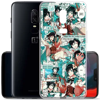 Genshin Impact Anime Transparent Moale TPU Caz de Telefon pentru OnePlus 9 8T 5T 7T 7 Pro 6 6 5 8 Nord N10 N100 Realme6 Acoperi Coque