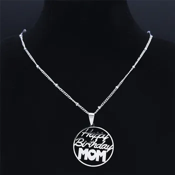 La mulți ani Mama din Oțel Inoxidabil, Pandantive Coliere Ziua Mamei Cadou de Culoare de Argint Coliere Bijuterii Femei steel N3124S01
