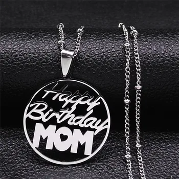 La mulți ani Mama din Oțel Inoxidabil, Pandantive Coliere Ziua Mamei Cadou de Culoare de Argint Coliere Bijuterii Femei steel N3124S01