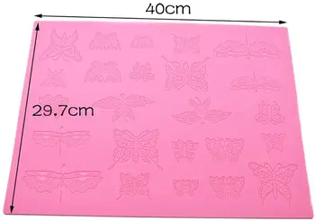 40*30cm Gol Fluture Floare Dantelă Mucegai Tort de Frontieră Instrumente de Decor Tort Fondant 3D Mucegai Alimente Grad Silicon Mat Mucegai