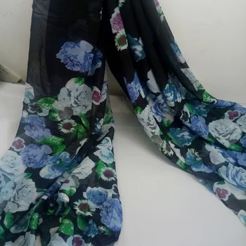 Rochie de șifon material minunat de flori imprimate material moale, respirabil eșarfă bluza DIY meșteșug tesatura