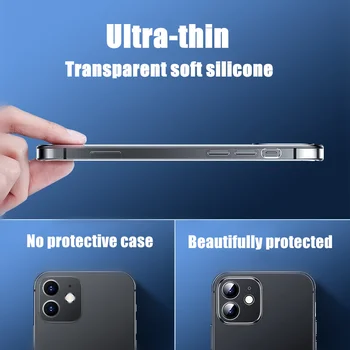 Ultra Subțire Clar TPU Caz Pentru iphone 12 Mini X XR XS 11 Pro Max Full Cover Pentru iphone SE 7 6 8 Plus silicon Transparent Caz