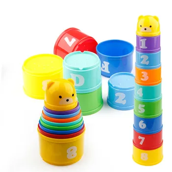 8PCS Jucarii pentru Copii Litere Puzzle-uri mai Devreme Cifre Stiva Foldind Cupa Turn Copii 6 Luni+ Jucărie de Învățământ Jocuri de Inteligenta