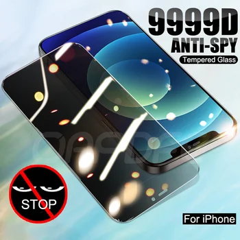 9999D Anti Spy Sticla Temperata Pentru iPhone 8 7 6 6S Plus 5 5S SE Confidențialitate Ecran Protector pentru iPhone 12 mini 11 Pro XS Max XR X Sticlă